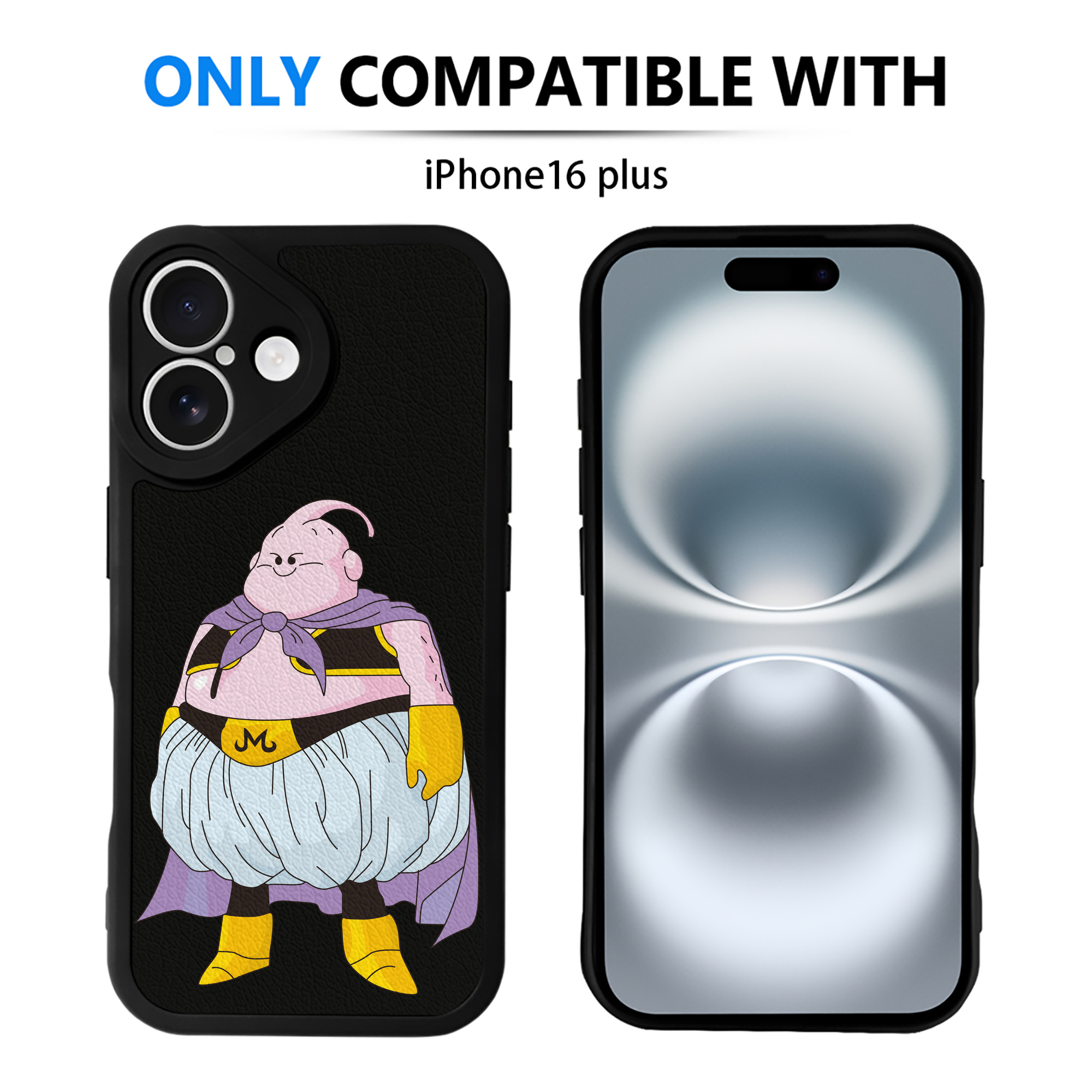 （画像用） ドラゴンボール 魔人ブウ DRAGON BALL Majin Buu 【iPhone 16シリーズ対応】シリコンスマホケース（レザー調） 材質：シリコン